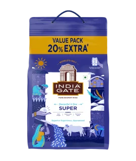 Indiagate Super Basmati Rice 5Kg + 20% Extra (6Kg)