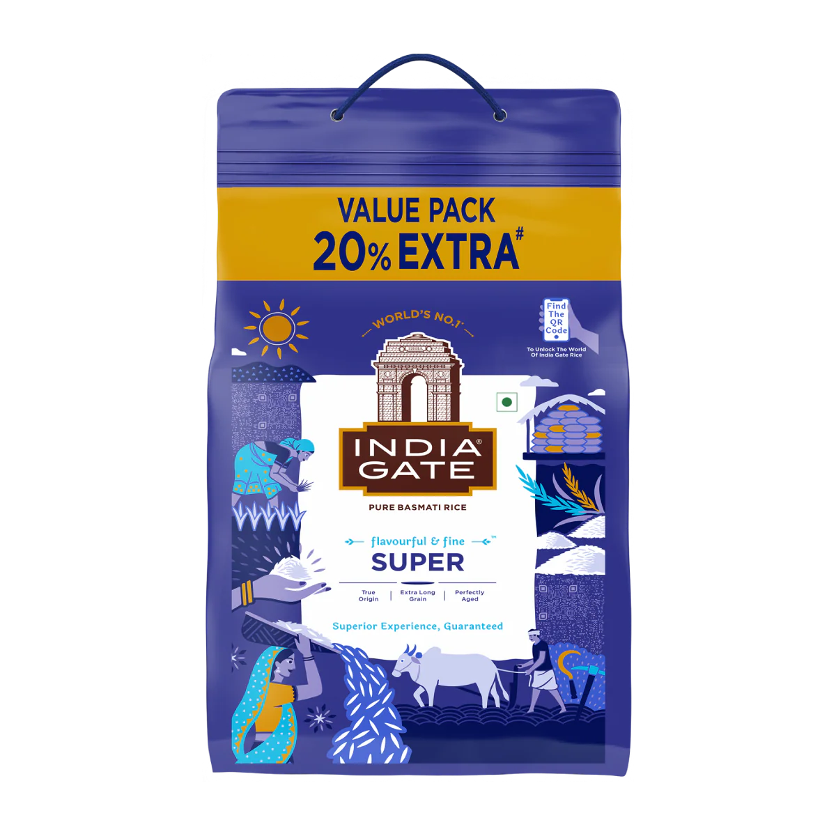 Indiagate Super Basmati Rice 5Kg + 20% Extra (6Kg) Indiagate Super Basmati Rice 5Kg + 20% Extra (6Kg)
