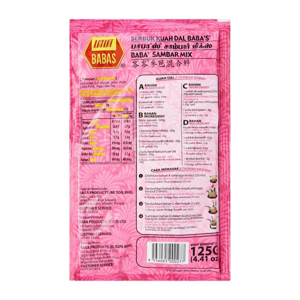 Baba's Sambar Mix 125g - Image 2