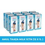 Amul Taaza Full Cream Milk 1L 12 x 1L