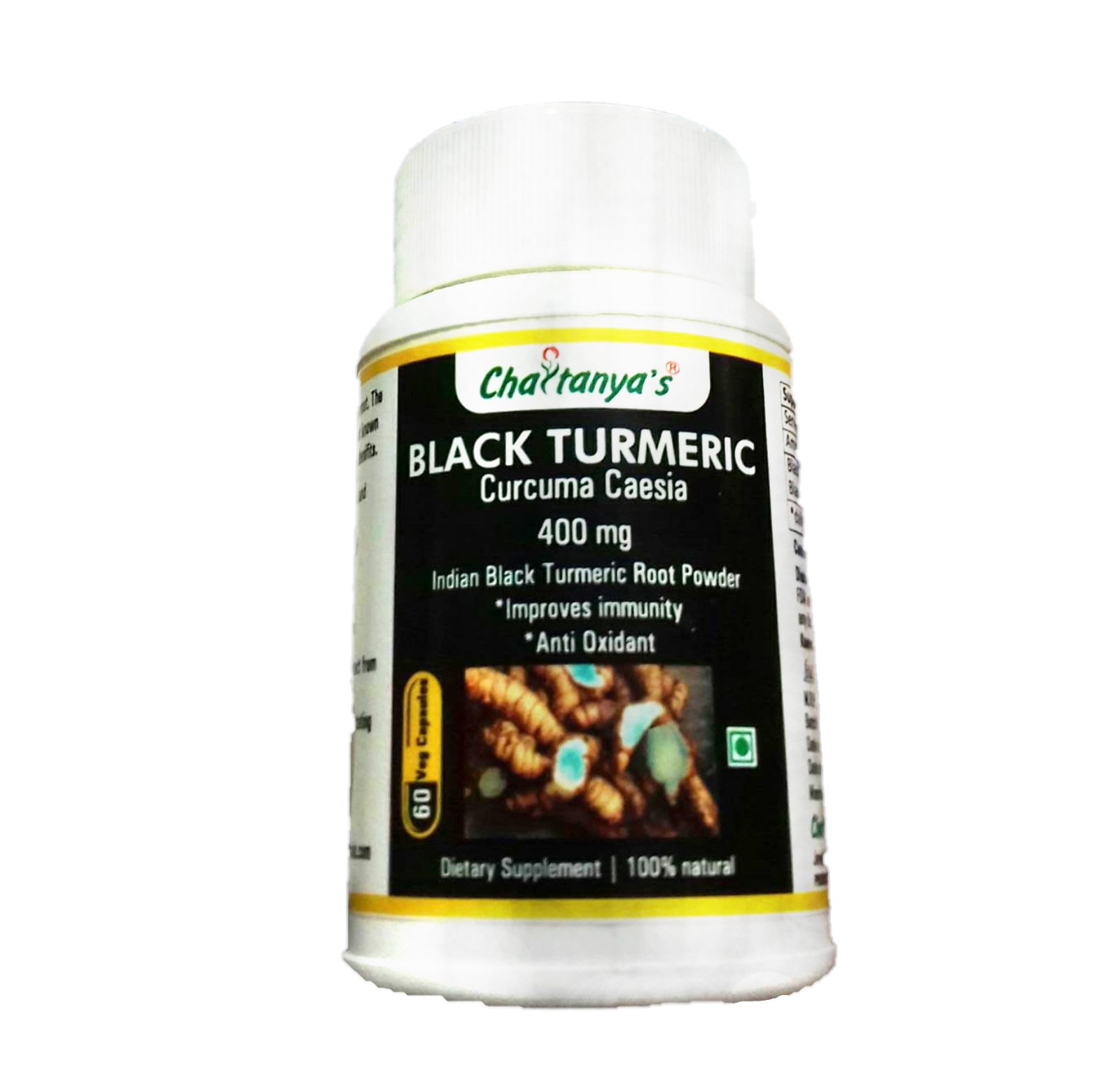 Chaitanya's Black Turmeric 400mg_F Chaitanya's Black Turmeric 400mg - Image 1