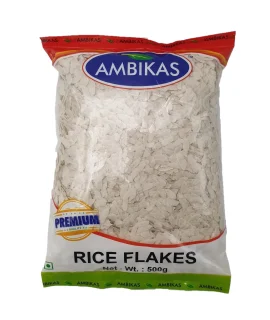 Ambikas Medium Rice Flakes (Poha/Aval) 500g – High-quality, nutritious poha at the best price in Singapore