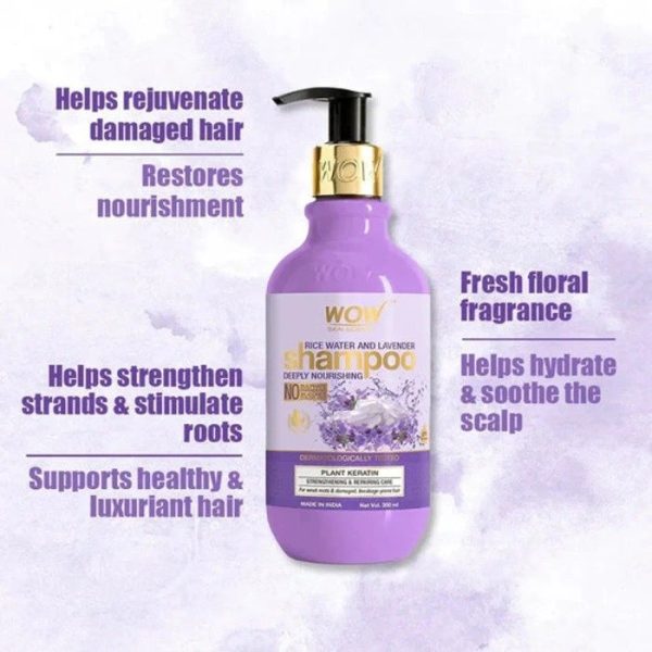 Wow Skin Science Rice Water & Lavender Shampoo 300ml - Image 5