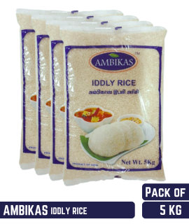 Ambikas Parbolied Iddly Idly Idli Rice 5kg PACK OF 4
