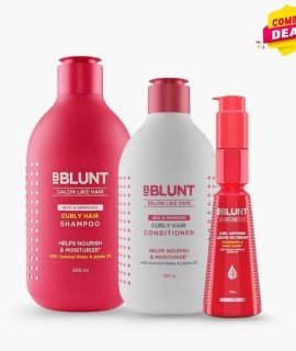 BBlunt Curly Hair Shampoo 300ml + Curly Hair Conditioner 250g + Curl Defining Leave-in Cream 150g (Combo pack)