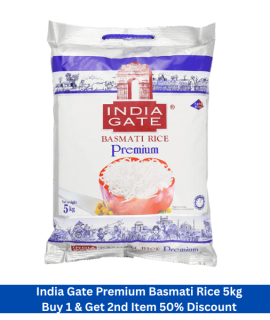 India Gate Premium Basmati Rice 5kg (Buy 1 & Get 1 50% Discount)