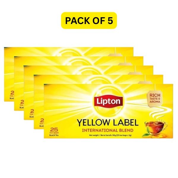 Lipton Yellow Label Black Tea 25 Bags (Pack of 5) Lipton Yellow Label Black Tea 25 Bags (Pack of 5)